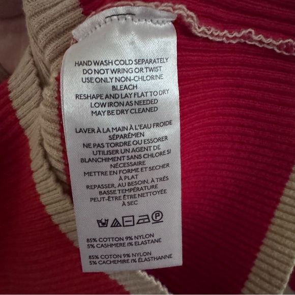 Maeve Sweetheart Cream Ribbed long sleeve crew neck Cardigan sweater XS - Picture 6 of 10